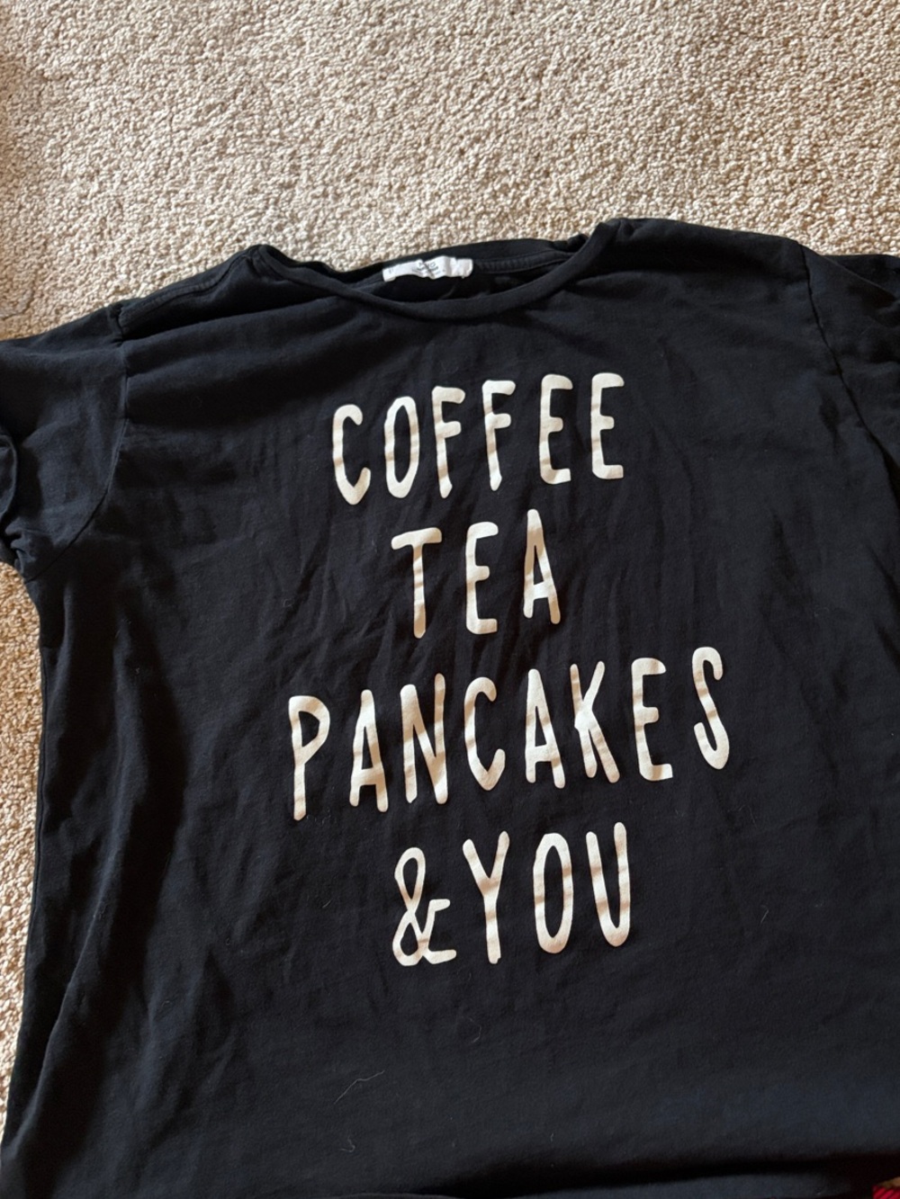 Mango Black Short Sleeve Tee with White Lettering